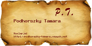 Podhorszky Tamara névjegykártya